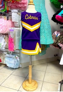 Childs Sizes 3T thru 10 Purple Gold & White Cobras Cheerleading Uniform Set NWT - Picture 1 of 2