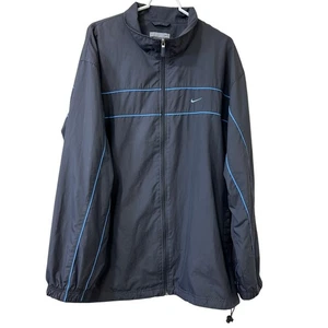 Nike Vintage Herren Gr. XXL grau & blau Full Zip Windbreaker Jacke grau Etikett Logo - Bild 1 von 7