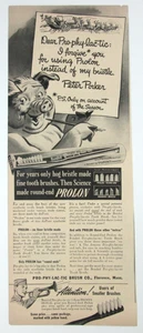 40er Jahre Prolon Prophylaktische Zahnbürste Schwein Schrift Notiz Druck Anzeige - Bild 1 von 4