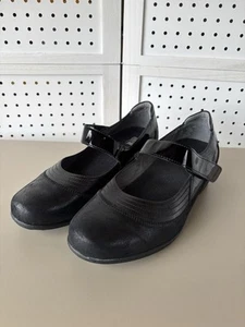 DREW Genoa Black Leather Orthopedic Shoes 11W Women's Mary Jane Style Easy On - Picture 1 of 8