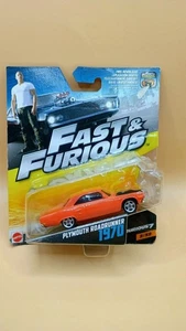 MATTEL FAST AND FURIOUS 1970 PLYMOUTH ROADRUNNER  1:55 Diecast Model - Picture 1 of 6