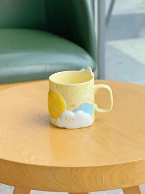 New China Starbucks 2024 Summer Sunny Rain Series Yellow 14oz Ceramic Mug - Image 1 of 4