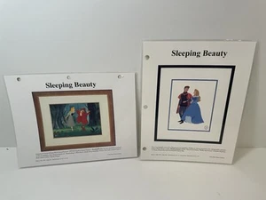 Lot Of 2 Disney Sleeping Beauty Laminated Cel/sericel/maquette Promo Binder Page - Picture 1 of 7