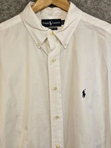 Vintage Polo Ralph Lauren White Dress Shirt Men's 17 32/33 Cotton Long Sleeve - Picture 1 of 9