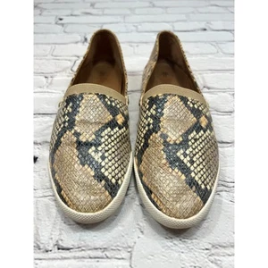 Frye Melanie Snakeskin Slip on Loafer Flat 8.5 M Rubber Sole Leather Upper - Picture 1 of 9