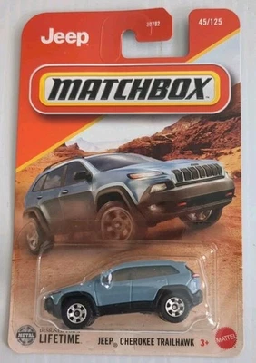 Matchbox Jeep Cherokee Trailhawk Diecast 45/125 Blue SUV 1:64 New Sealed - Image 1 of 4