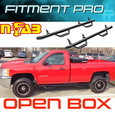 N-Fab Black Bed Access Nerf Steps For 99-06 Chevy/GMC 1500/2500 Reg Cab w/8' Bed - Image 1 of 4