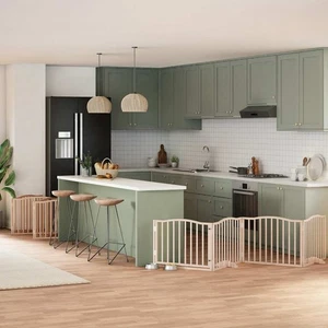 Cancello per Cani Porta Pieghevole 10 Pannelli 800 cm in Pioppo - Foto 1 di 5