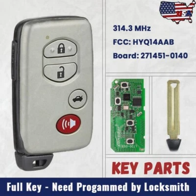 271451-0140 for Toyota Camry Avalon 2007 2008 2009 Smart Key Keyless Remote Fob - Image 1 of 4