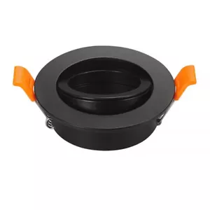 Round Black Ceiling Light Bulb Holder Adjustable Frame for GU10 MR16 Spotlight - Picture 1 of 10