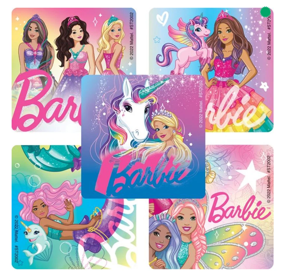 SANDYLION 25 Barbie Fantasy Stickers, Assorted, 2.5" x 2.5" each, Party Favors