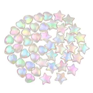Tupalizy 100PCS Mini Acrylic Beads 9mm Heart Charms and 11mm Star Beads for J... - Picture 1 of 6