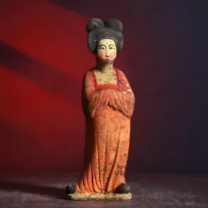 Tang Dynasty Chinese Painted Pottery Noble Lady Figurine Antique Collectibles - Picture 1 of 4