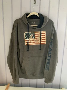 Realtree, Mens Size M, Gray Graphic/Pockets Drawstring Hoodie, Long Sleeve. - Picture 1 of 4