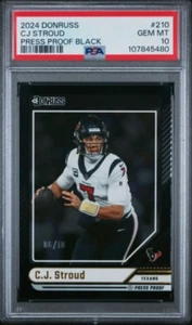 2024 Panini Donruss Press Proof Black #210 CJ Stroud 6/10 PSA 10 - Bild 1 von 2