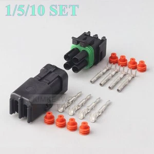 4 Pin/Way Male & Female Delphi Weather Pack WeatherPack Plug Connector Kit New - Picture 1 of 4