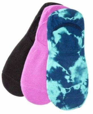 3 Pack HUE Women's Tie Dyed Hidden Liner Socks Pacific Pack New w Tag - Image 1 of 3