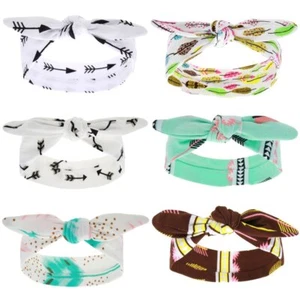 2Pcs Cute Baby Girls Bow Headband Turban Knot DIY Hair Band Accessories - Picture 1 of 6