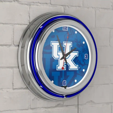 University of Kentucky 14" Fade Neon Wall Clock Vintage Look Cave Shop Bar Garag Cover