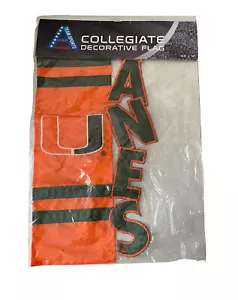 Miami Hurricanes Collegiate Decorative Flag 12.5”-18” New - Picture 1 of 2