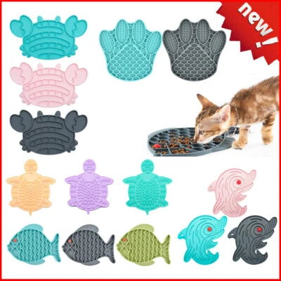 DOG CAT SILICONE LICK PAD SLOW TREATER FEEDER MAT PET FOOD BOWL LICK BATH WASH - Image 1 of 4