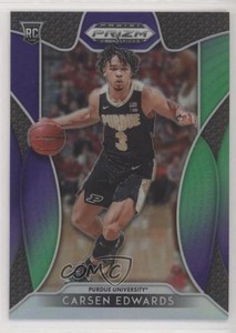 2019 Panini Prizm Draft Picks Purple and Green /199 Carsen Edwards #98 Rookie RC