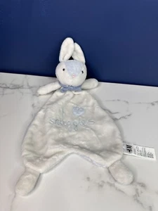 H&M I Love Snuggles bunny blue white baby soother comforter blankie blanket toy. - Picture 1 of 7