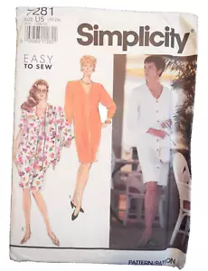 Modello di cucito semplice # 7281 taglia 16-24 NON TAGLIATO con istruzioni abito camicia - Foto 1 di 2