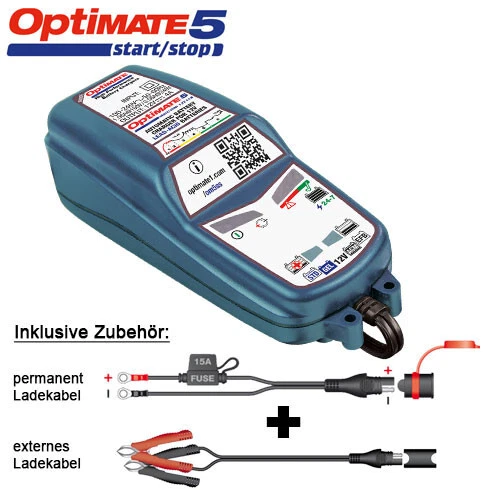 Batterieladegerät Tecmate OptiMate 5 TM220, Vollst. 12V-Pflege mittl/große Batt. - Bild 1 von 1