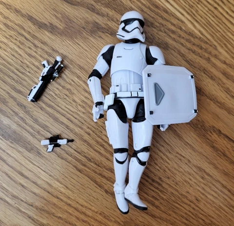 Star Wars First Order Riot Control Stormtrooper Action Figure Complete w/ Shield Cover