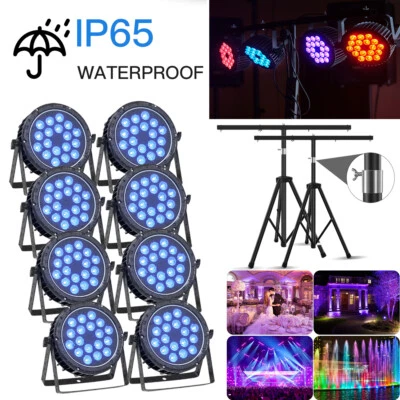 270W Waterproof 18LED Par Can Light DMX RGBW Strobe Beam Disco Party Stage Light - Image 1 of 4