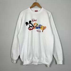 Vtg 90s USA Made Mickey Sweatshirt XXL Walt Disney World Distressed Crewneck - Picture 1 of 14