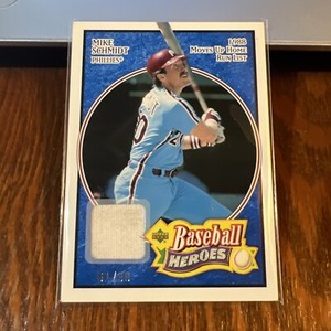 MIKE SCHMIDT 2005 UPPER DECK BASEBALL HEROES BLUE JERSEY RELIC #44  #'d 61/99 HO