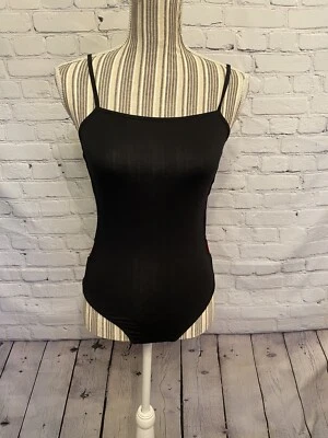 Emma & Sam Lace Up Side Black Ribbed Sleeveless Bodysuit Size M - Image 1 of 4