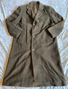 Hugo Boss chocolate brown coat wool mens overcoat coat Sz 42R - Picture 1 of 10