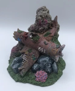 Crashed Fighter Plane Ruin Airplane Wreck Aquarium Decoration Fish Tank Ornament - Picture 1 of 10