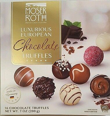 Moser Roth Luxuriös Europäische Schokolade Trüffel 16 Teile Verpackt Geschenkbox • 7.54€