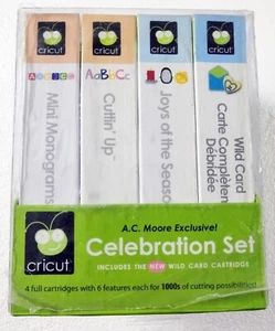The Cricut Cartridges: Wild Card, Joys of the Season, Cuttin' Up, Mini Monogram - Picture 1 of 3