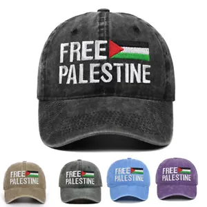 Free Palestine Baseball Cap Palestinian Flag Embroidered Solidarity Support Hats - Picture 1 of 41