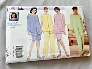 Plus Size Delta Burke Butterick 4874 Pattern Tunic Skirt Pants 26W-30W 90s - Picture 1 of 4