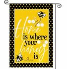 New! Home is where your honey is Small Garden Decor Flag 12" x 18" Honey Bees