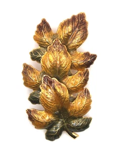 Beautiful Enamel Three Leaves Maple Leaf Fall Pin Brooch H5 - Foto 1 di 3