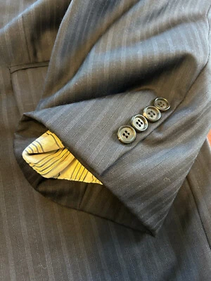 Brooks Brothers Golden Fleece Navy Blue Suit w  stripes 50L-52L - Image 1 of 4