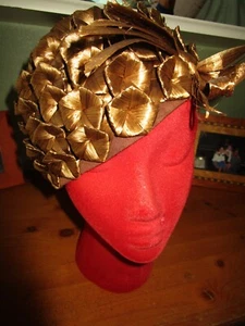 Vintage ladies 1950's hat One of a kind Hand made straw cloche Hawaiian turban - Picture 1 of 7