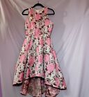 Chicwish Womens Spring Pink Floral Dress size Medium, Brocade Zip Back Pleated