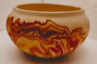 Nemadji Indian Pottery Native Clay Vase Jar Planter Pot Red Orange Swirl USA