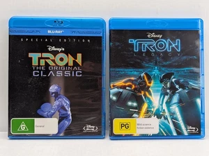 Disney Tron & Tron Legacy Blu-ray PAL Region ABC Pre-Owned Jeff Bridges - Picture 1 of 7