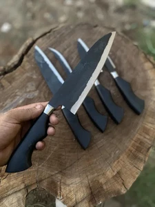 Handgefertigtes Kochmesser-Set - 5-teilig High Carbon Stahl Full Tang Klingen, Geschenk für Köche - Bild 1 von 8