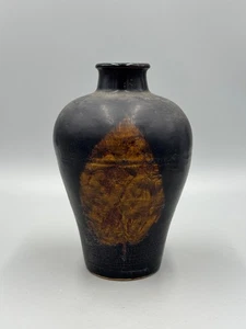 Antique Chinese Song Dynasty Jian Ware Kilin Leaf Vase 7'' - Picture 1 of 12