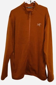 Arc'teryx Kyanite AR Full Zip Burnt Rust Orange Jacket Men's Size XL Soft Fleece - Picture 1 of 7